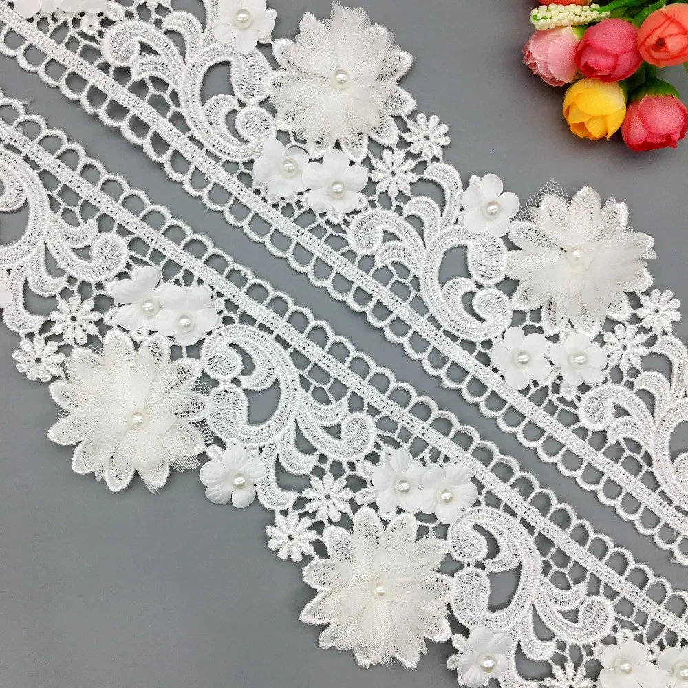 12x Vintage 3D White Flower Pearl Lace Trim French Fabric Ribbon Embroidered Sewing Craft For Wedding Dress Decoration
12x Vintage 3D White Flower Pearl Lace Trim French Fabric Ribbon Embroidered Sewing Craft For Wedding Dress Decoration