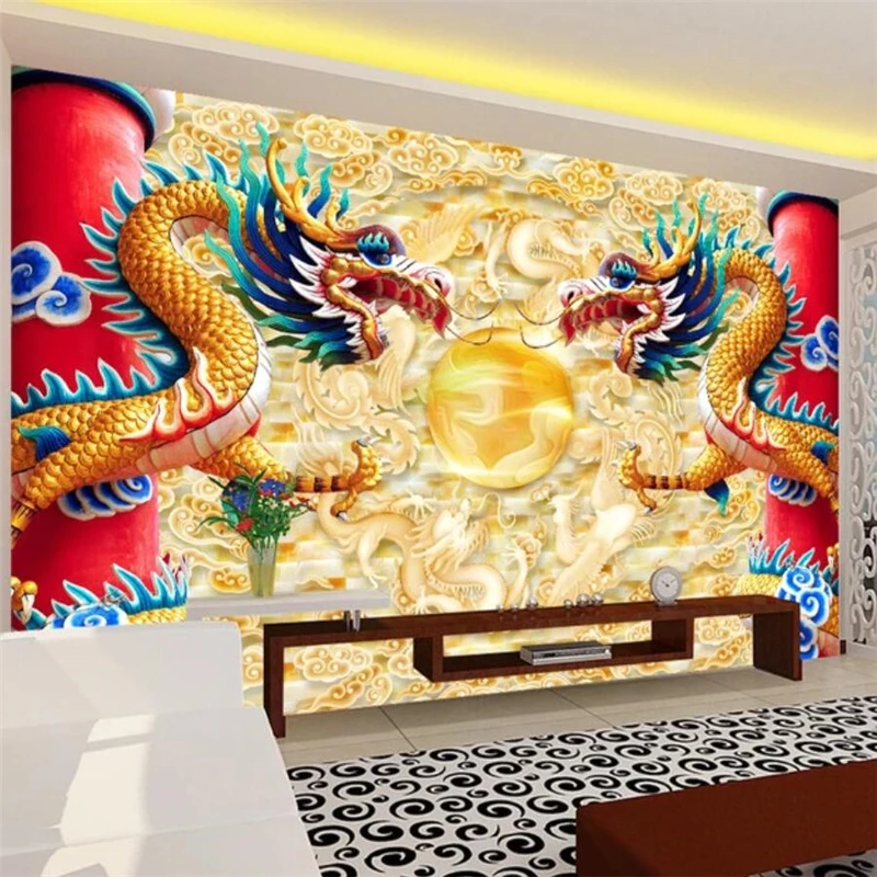 wellyu Custom wallpaper 3d murals double dragon play beads Chinese dragon TV background wall decorative painting 3d wallpaper
wellyu Custom wallpaper 3d murals double dragon play beads Chinese dragon TV background wall decorative painting 3d wallpaper