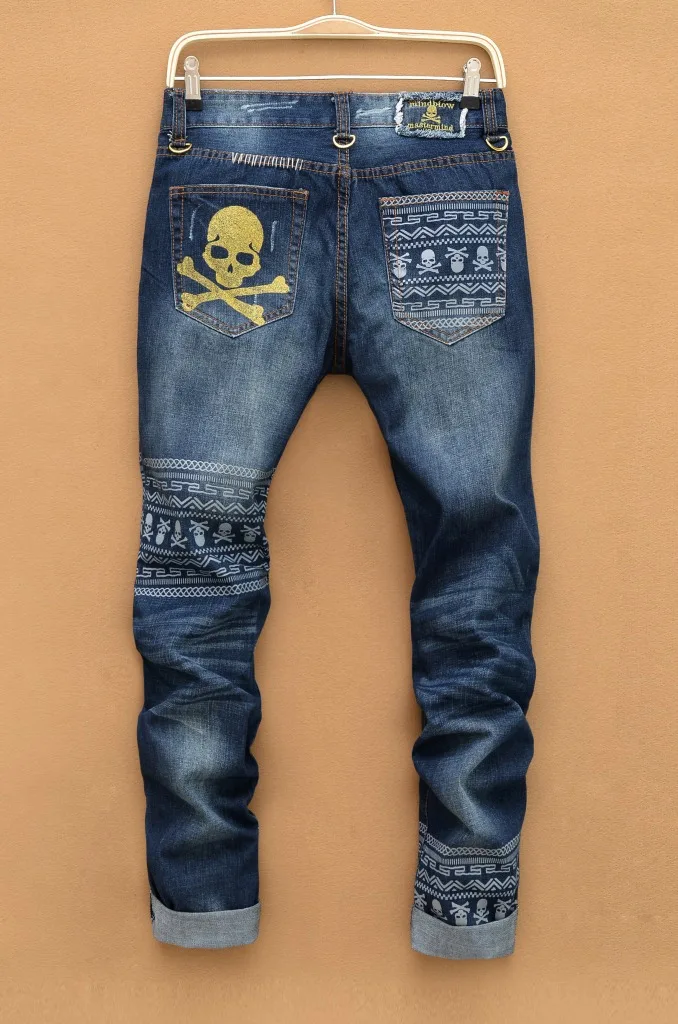 New tearing denim men ripped jeans hip hop skull head straight slim balmai jeans men denim pants male trousers size 28-38
New tearing denim men ripped jeans hip hop skull head straight slim balmai jeans men denim pants male trousers size 28-38