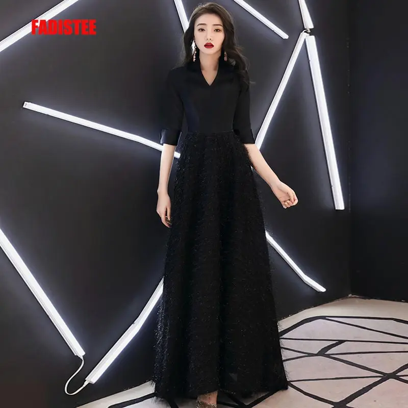 FADISTEE 2019 New arrival elegant evening prom dress Vestido de Festa dress long style party dresses high V-neck half sleeves
FADISTEE 2019 New arrival elegant evening prom dress Vestido de Festa dress long style party dresses high V-neck half sleeves