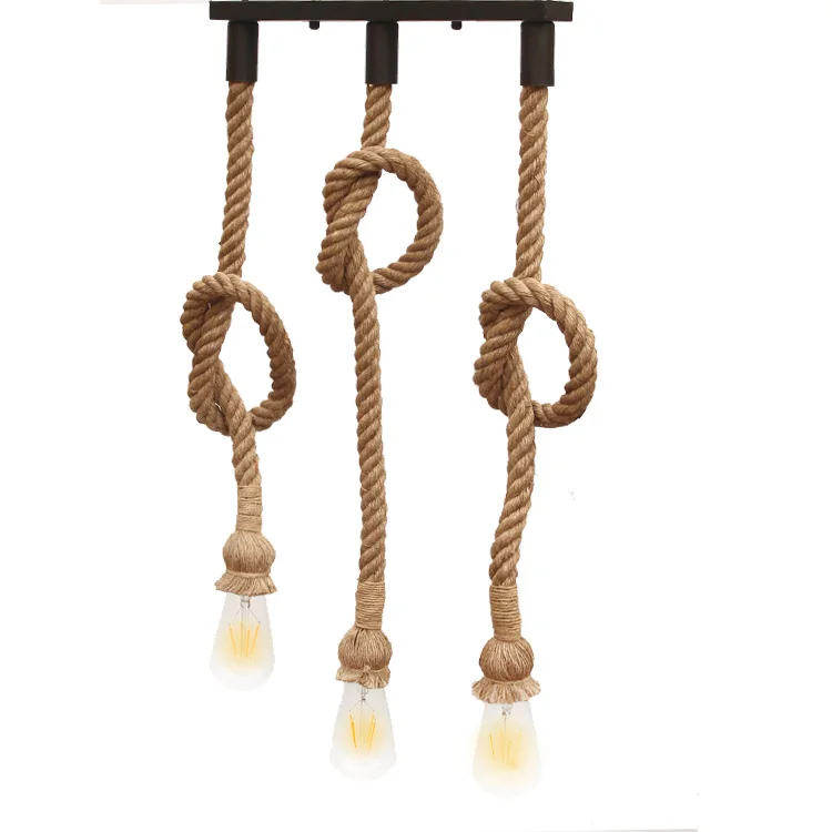 E27 Retro Three Head Hemp Rope Pendant Lamp LEDBulb Holder Hanging Light Fixture For Country Vintage Industrial Style Home Decor
E27 Retro Three Head Hemp Rope Pendant Lamp LEDBulb Holder Hanging Light Fixture For Country Vintage Industrial Style Home Decor
