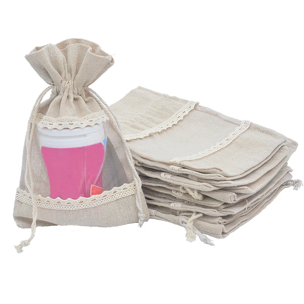 20Pcs 3.9x5.5/5x7 Inch Linen Jute Drawstring Bags with Lace Jewelry Pouches Bags Gift Bags Wedding Christmas Party Favor Pouches
20Pcs 3.9x5.5/5x7 Inch Linen Jute Drawstring Bags with Lace Jewelry Pouches Bags Gift Bags Wedding Christmas Party Favor Pouches
