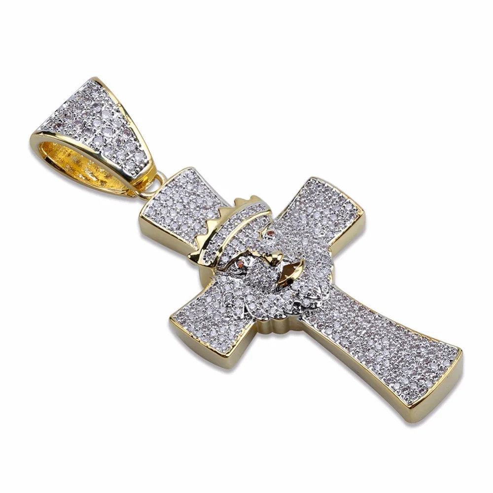 Hip Hop Rapper Micro AAA+ CZ Ice Out Bling Golden Crown Lion Cross Pendants Necklace Men's Signet Jewelry
Hip Hop Rapper Micro AAA+ CZ Ice Out Bling Golden Crown Lion Cross Pendants Necklace Men's Signet Jewelry