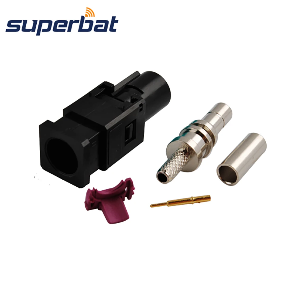 Superbat Fakra a Black 9005 Male Crimp Car DAB+ Satellite Radio Antenna Connector for Cable RG316 RG174 LMR100 Long Version
Superbat Fakra a Black 9005 Male Crimp Car DAB+ Satellite Radio Antenna Connector for Cable RG316 RG174 LMR100 Long Version