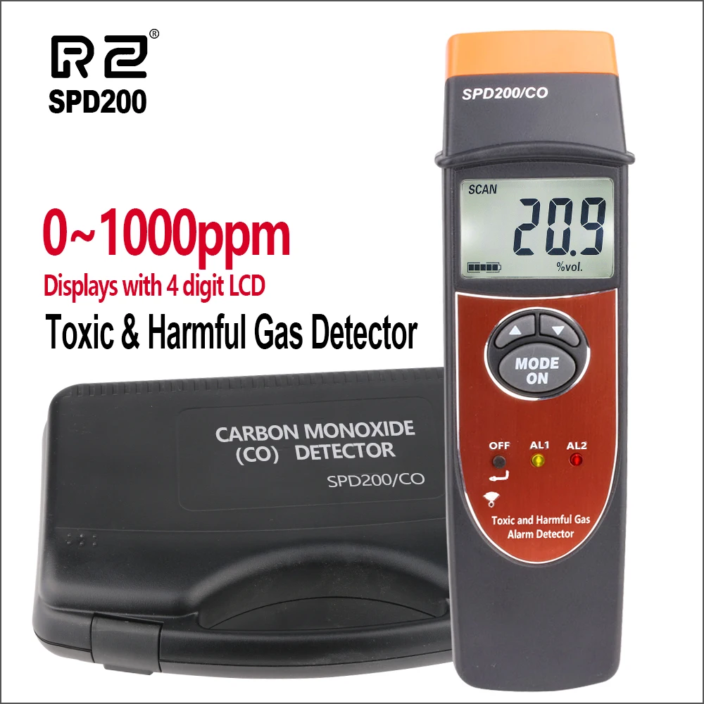 RZ Monoxide Detector Meter Gas Leak Detector Digital Display CO Carbon Tester Leak Detectors Gas Analyzers SPD200
RZ Monoxide Detector Meter Gas Leak Detector Digital Display CO Carbon Tester Leak Detectors Gas Analyzers SPD200