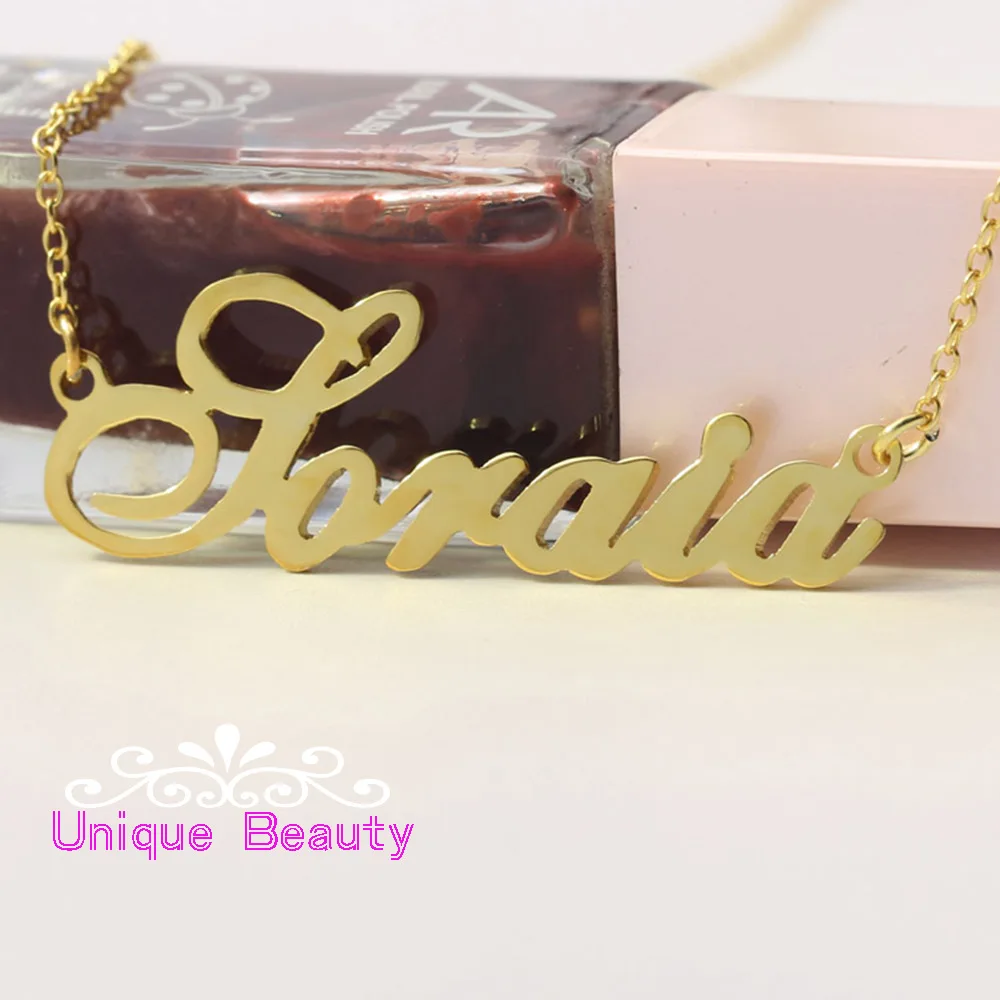 925 Solid Silver Gold Color Handmade Nameplate Silver Necklace Customized Pendent Jewelry Link Chain
925 Solid Silver Gold Color Handmade Nameplate Silver Necklace Customized Pendent Jewelry Link Chain