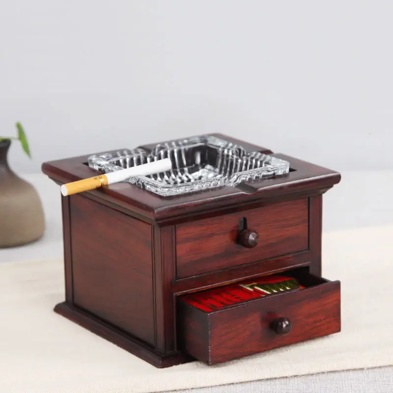 Exquisite red acid branch retro wooden glass ashtray Creative wooden cigarette storage box
Exquisite red acid branch retro wooden glass ashtray Creative wooden cigarette storage box