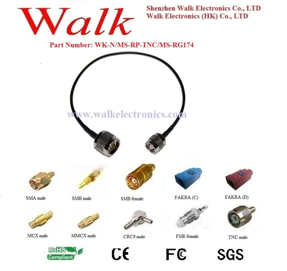 extension cable assembly: n male straight to RP-TNC male straight with rg174 cable
extension cable assembly: n male straight to RP-TNC male straight with rg174 cable