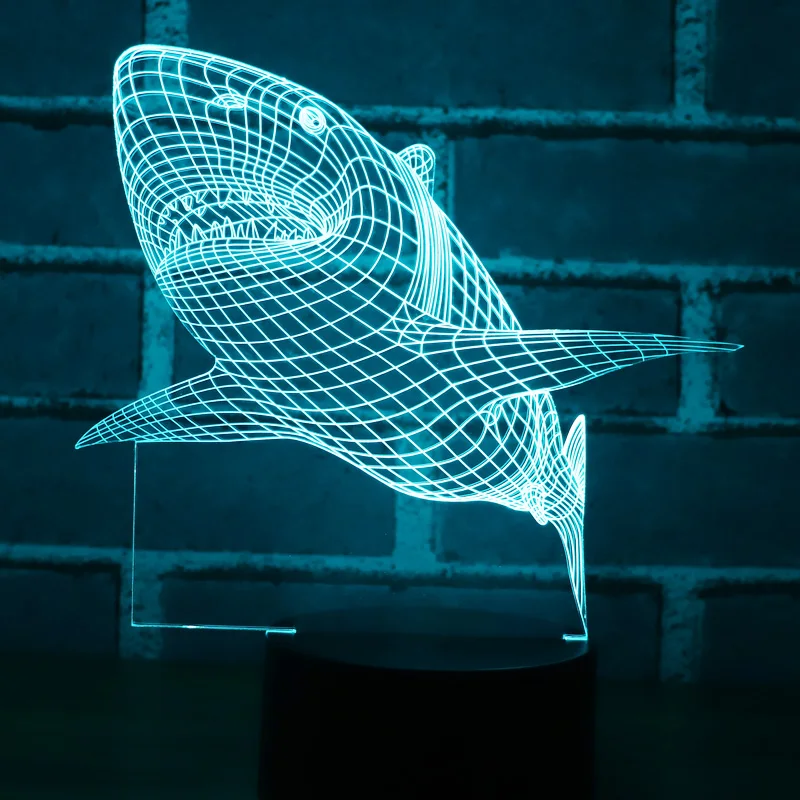 Светодиодный ночник с 3D акулой 7 цветов, постепенное изменение освесветильник для украшения дома, настольная лампа, новый сенсорный светильник с оптической иллюзией
Светодиодный ночник с 3D акулой 7 цветов, постепенное изменение освесветильник для украшения дома, настольная лампа, новый сенсорный светильник с оптической иллюзией