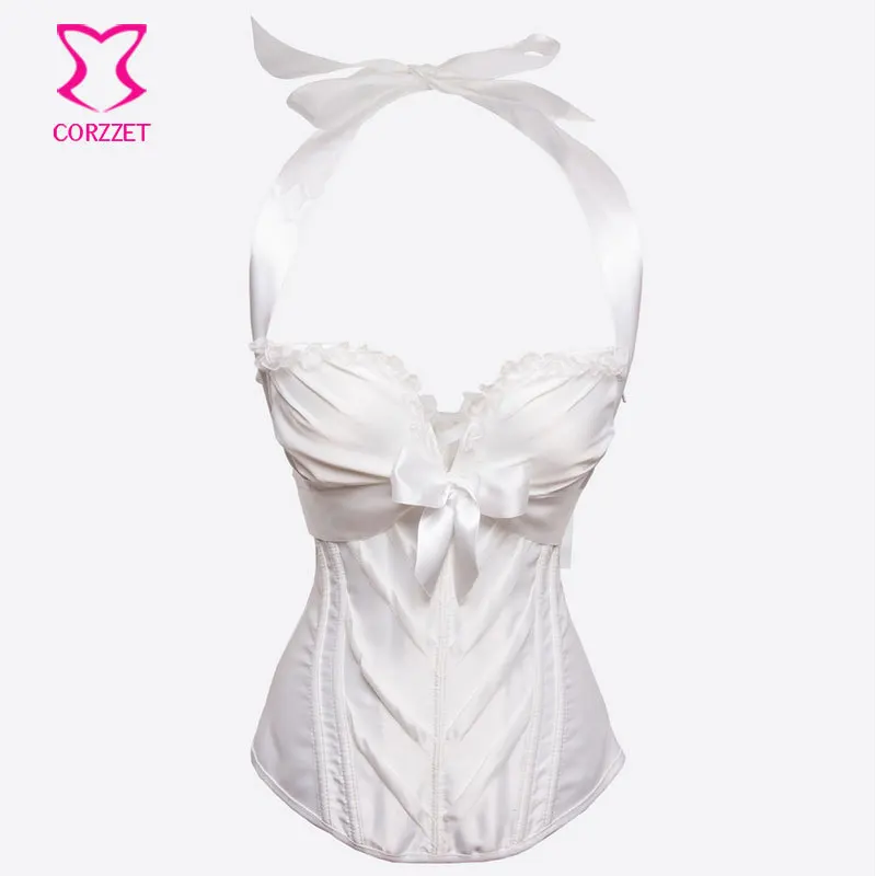 Victorian Ruffle Trim Push Up Zipper Bustier Top Corselet Overbust White Corset Waist Trainer Bridal Wedding Corsets Lingerie
Victorian Ruffle Trim Push Up Zipper Bustier Top Corselet Overbust White Corset Waist Trainer Bridal Wedding Corsets Lingerie