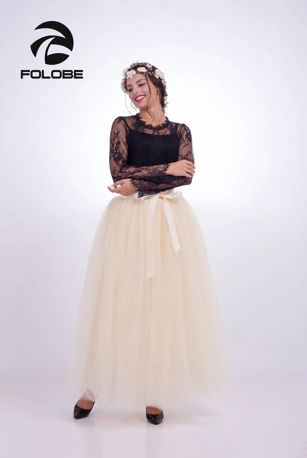 FOLOBE Ivory Vintage 7 Layers Tutu Princess Long Skirt Stock Pleated Mesh Tulle Skirts High Waist Women Saia jupe 
FOLOBE Ivory Vintage 7 Layers Tutu Princess Long Skirt Stock Pleated Mesh Tulle Skirts High Waist Women Saia jupe