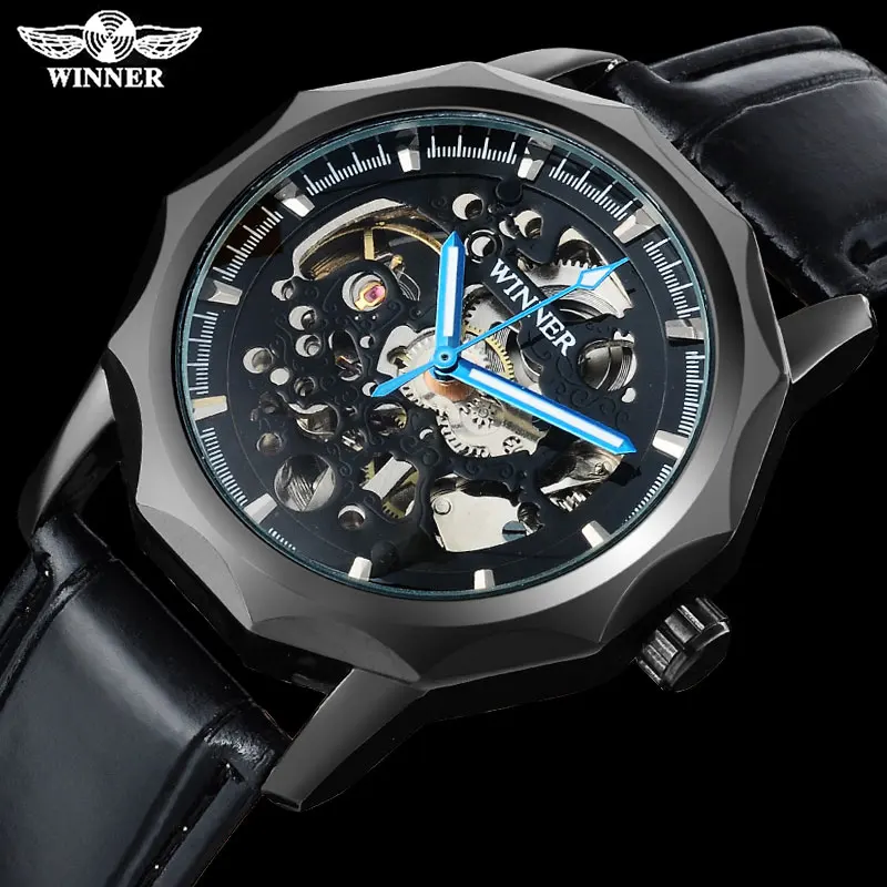 WINNER men fashion sport mechanical watches leather strap casual brand men's automatic skeleton black case watches reloj hombre
WINNER men fashion sport mechanical watches leather strap casual brand men's automatic skeleton black case watches reloj hombre