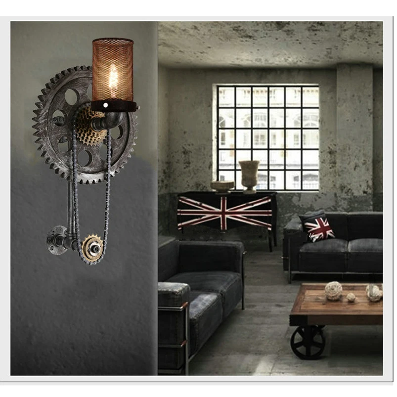 Loft Vintage Water Pipe Wall Lamp,Gear Chain Wall Sconce Bra Wall Light,Living Room Bedroom Aisle Stair Restaurant Pub Cafe Lamp
Loft Vintage Water Pipe Wall Lamp,Gear Chain Wall Sconce Bra Wall Light,Living Room Bedroom Aisle Stair Restaurant Pub Cafe Lamp