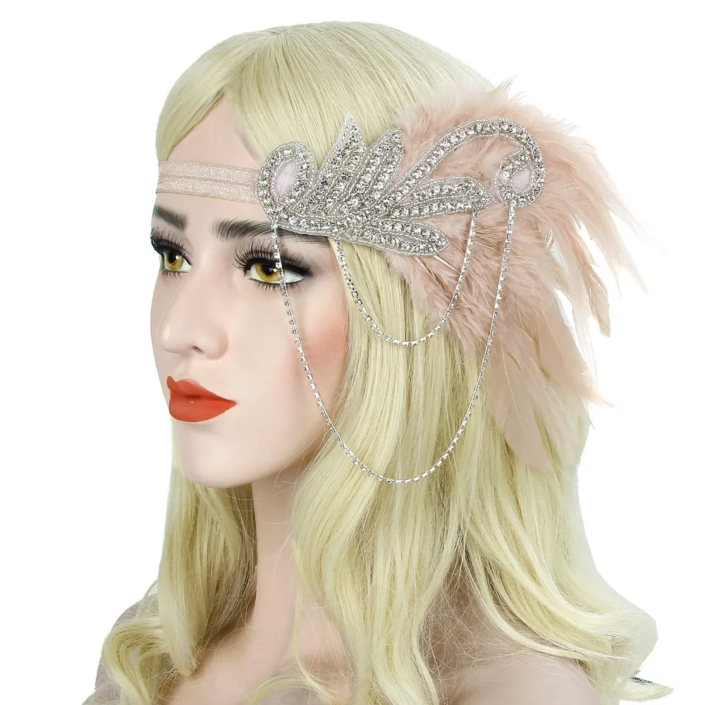 1920s Flapper Great Gatsby Feather Wedding Bridal Tiara Pearl Headpiece Headband
1920s Flapper Great Gatsby Feather Wedding Bridal Tiara Pearl Headpiece Headband