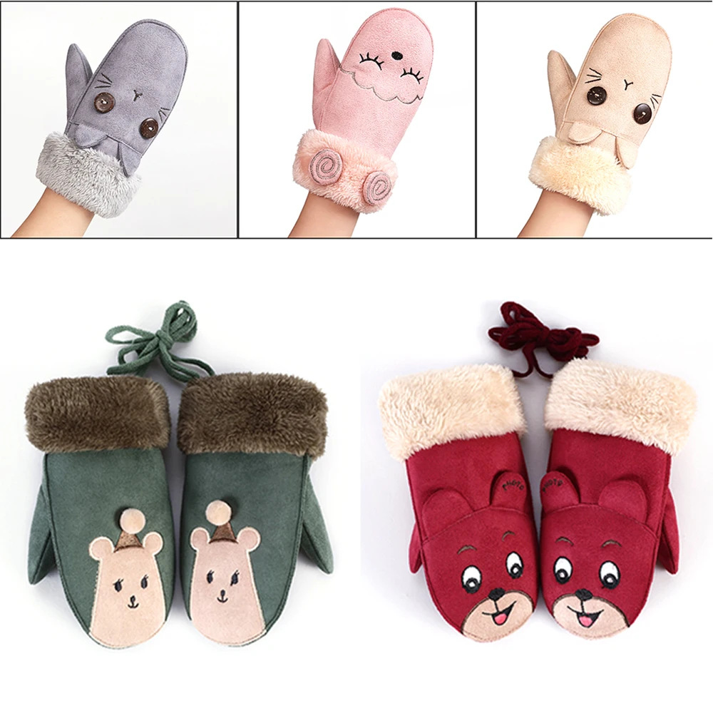 Cartoon Lovely Bear Suede Children's Glove Winter Thick Warm Soft Plush Suede Leather Boys Girls Print Sheep Sports Play Mittens
Cartoon Lovely Bear Suede Children's Glove Winter Thick Warm Soft Plush Suede Leather Boys Girls Print Sheep Sports Play Mittens