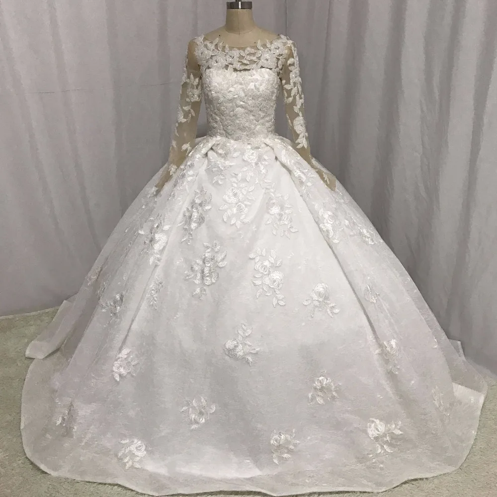Designer Vestidos De Novias O Neck Beaded Pearls Lace Fully Ball Gown Pleated Long Sleeve Wedding Dress
Designer Vestidos De Novias O Neck Beaded Pearls Lace Fully Ball Gown Pleated Long Sleeve Wedding Dress