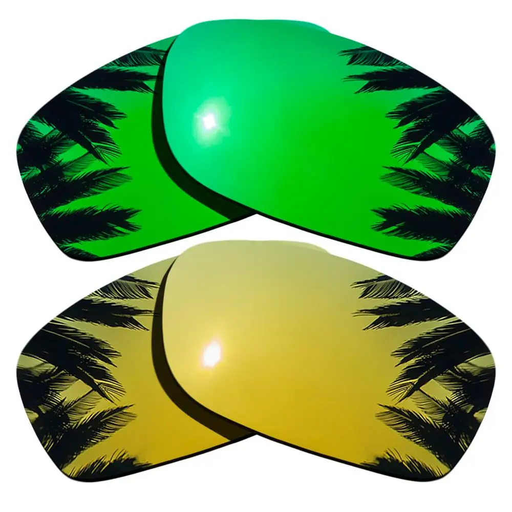 Green Mirrored & 24K Gold Mirrored Polarized Replacement Lenses for Fives Squared Frame 100% UVA & UVB
Green Mirrored & 24K Gold Mirrored Polarized Replacement Lenses for Fives Squared Frame 100% UVA & UVB