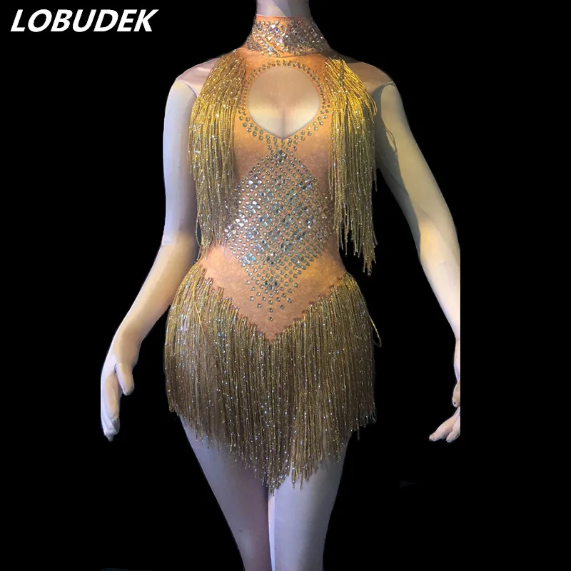 Adult Latin Dance Diamond Tassel Bodysuit Women Sexy Nightclub DJ Gogo Sleeveless Fringe Leotard Performance Costume
Adult Latin Dance Diamond Tassel Bodysuit Women Sexy Nightclub DJ Gogo Sleeveless Fringe Leotard Performance Costume