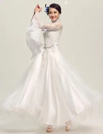 Ballroom Dress Viennese standard ballroom tango costume plus size lace white black pink red
Ballroom Dress Viennese standard ballroom tango costume plus size lace white black pink red