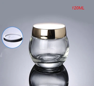 100pcs 120G transparent clear glass jar, 120 g glass cream jar , 4 ounce glass face mask jar with gold lid
100pcs 120G transparent clear glass jar, 120 g glass cream jar , 4 ounce glass face mask jar with gold lid