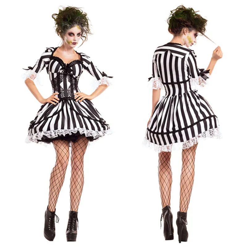 Stripe Gothic Sexy Vampire Costume Halloween Cosplay Death Dress for Woman Masquerade Party Costume M40461
Stripe Gothic Sexy Vampire Costume Halloween Cosplay Death Dress for Woman Masquerade Party Costume M40461