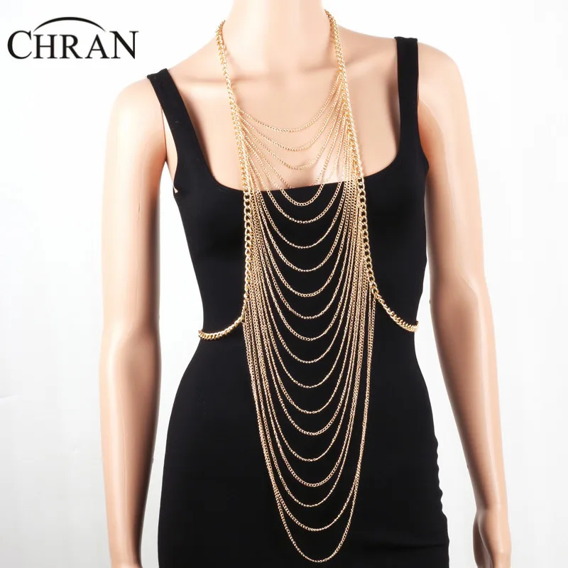 Chran New Fashion Sexy Chain Bralette Gold Silver Color Tassel Body Jewelry Chain Necklace Beach Bikini Jewelry Harness DDBJ9004 
Chran New Fashion Sexy Chain Bralette Gold Silver Color Tassel Body Jewelry Chain Necklace Beach Bikini Jewelry Harness DDBJ9004
