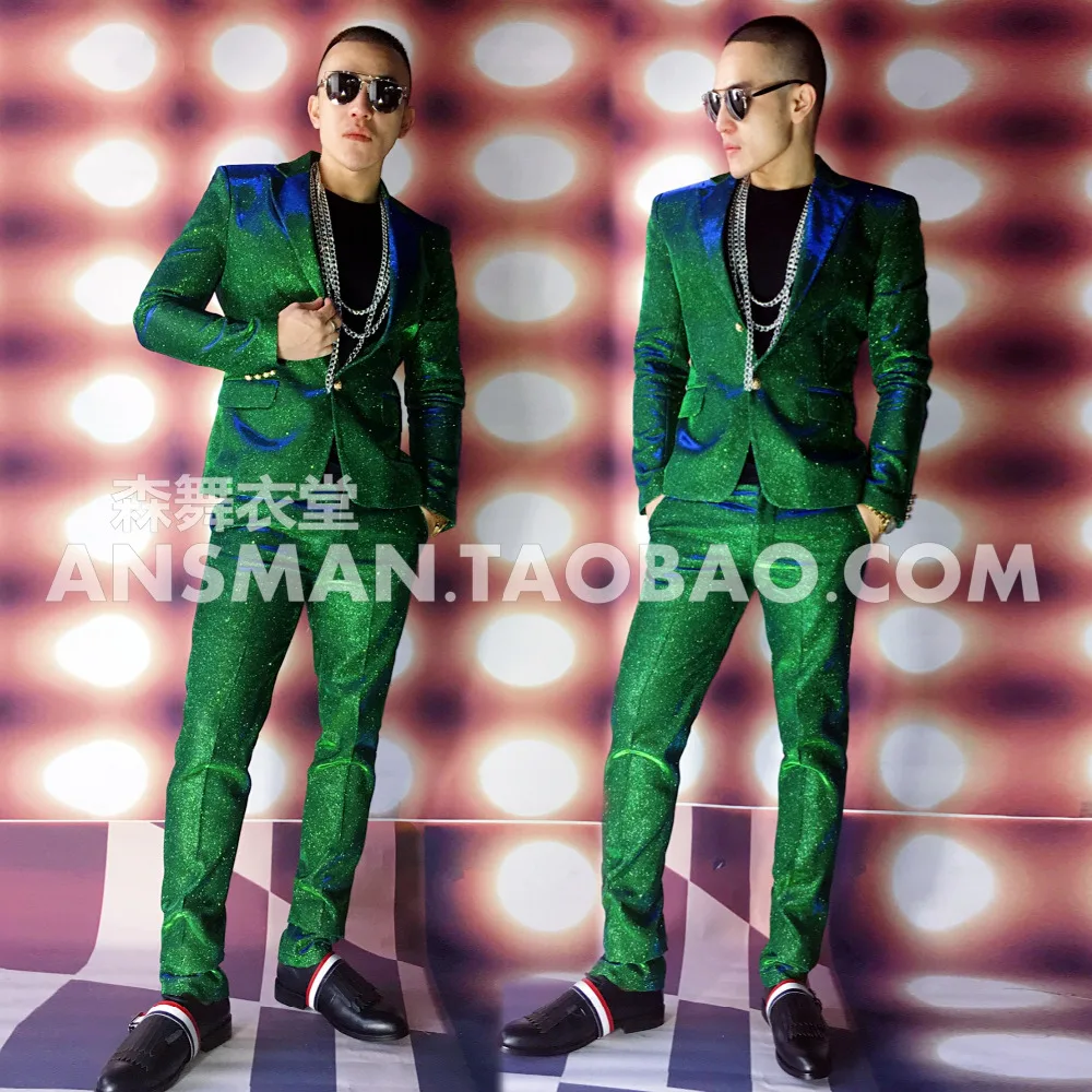 New Arrival! Nightclub Male Singer Dancer Performance clubwear Fashion Green Sequins Slim Suits Wedding Prom Wear stage show
New Arrival! Nightclub Male Singer Dancer Performance clubwear Fashion Green Sequins Slim Suits Wedding Prom Wear stage show