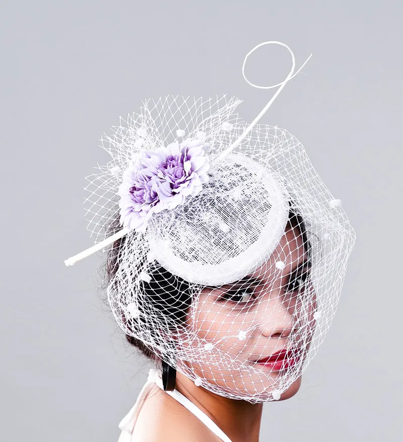 Bridal Fancy Flower Mesh Millinery Hats White Veils Fedora Wedding Female Fascinator Women Married Net Hair Accessories MD16022
Bridal Fancy Flower Mesh Millinery Hats White Veils Fedora Wedding Female Fascinator Women Married Net Hair Accessories MD16022
