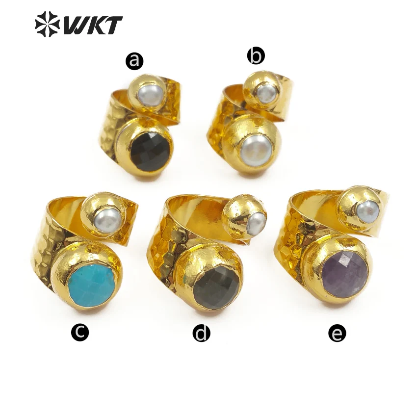 WT-R329 WKT Wholesale New Style Unique Design Double-layer Ring With Natural Stone Pearl Gold Plated For Ladies Party Gift
WT-R329 WKT Wholesale New Style Unique Design Double-layer Ring With Natural Stone Pearl Gold Plated For Ladies Party Gift