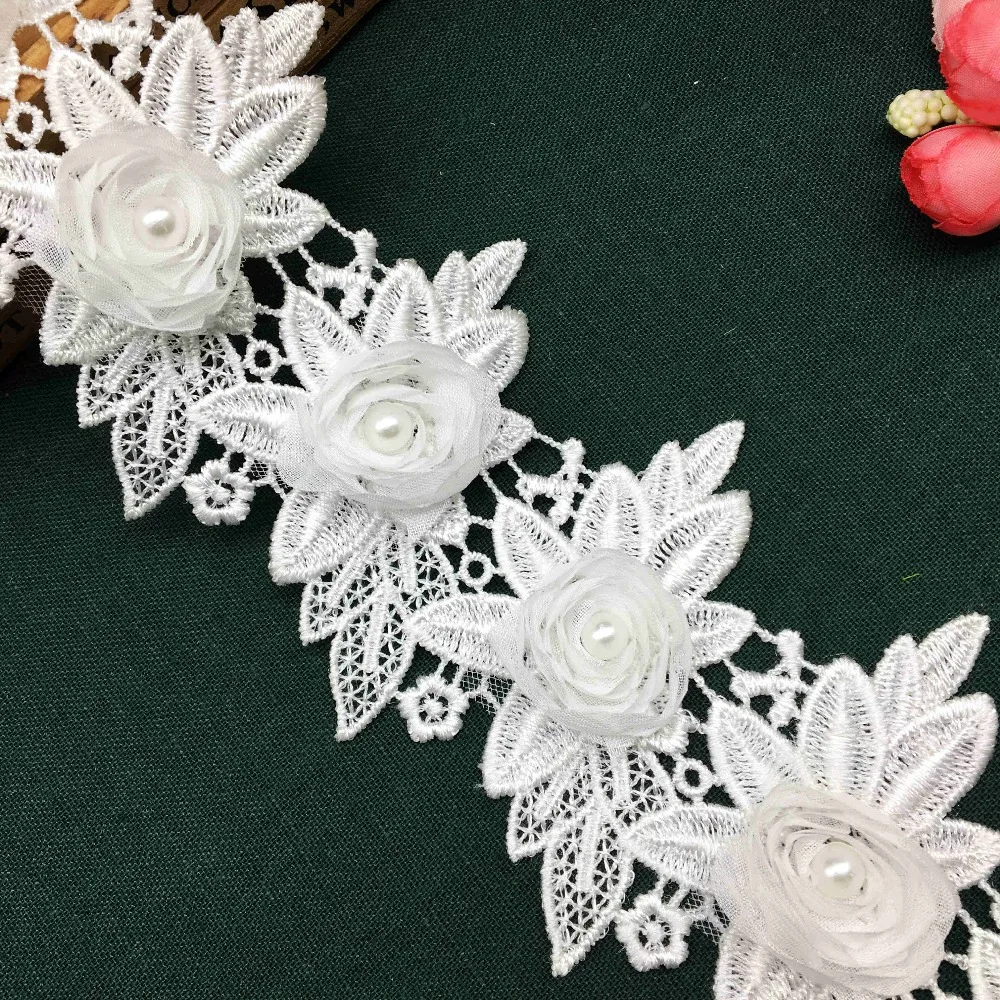 1 Yard White Wing Rose Flower Pearl Beaded Leaf Floral Lace Trim Ribbon Fabric Handmade Embroidered Applique Wedding Sewing DIY
1 Yard White Wing Rose Flower Pearl Beaded Leaf Floral Lace Trim Ribbon Fabric Handmade Embroidered Applique Wedding Sewing DIY