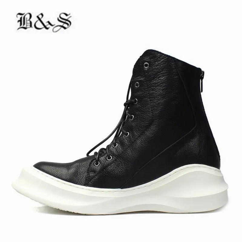 Black& Street personalized Dark real cowhide trainer sponge cake thick bottom back zipper short boots
Black& Street personalized Dark real cowhide trainer sponge cake thick bottom back zipper short boots
