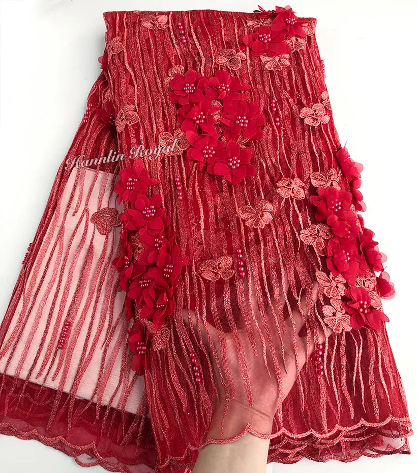 High Grade 3D Embroidery French Lace Red Lurex Beaded African Tulle Fabric Nigerian Buba Lace with Appliques Highest Quality
High Grade 3D Embroidery French Lace Red Lurex Beaded African Tulle Fabric Nigerian Buba Lace with Appliques Highest Quality