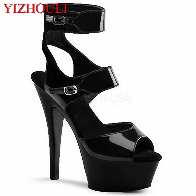 Fashionable ankle strap sexy ultra 15 cm heel sandals, pole dancing show shoes with 6 "heel
Fashionable ankle strap sexy ultra 15 cm heel sandals, pole dancing show shoes with 6 "heel
