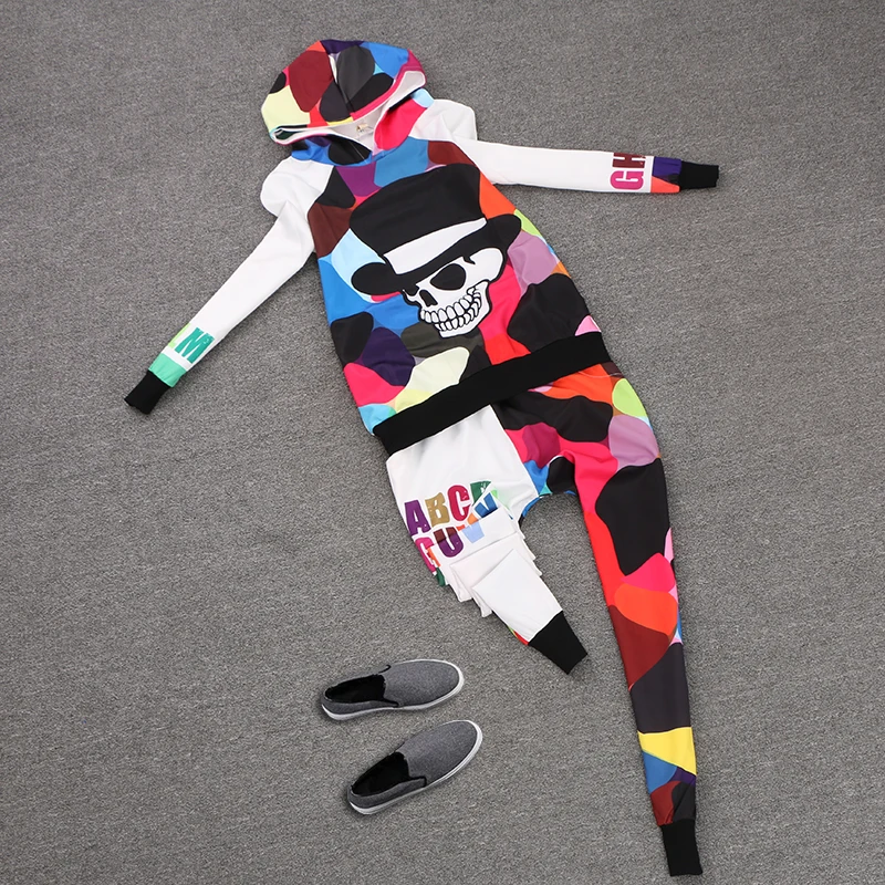 High Street Women Tracksuits Spring Autumn Skull Head Colorful Print Hoody Tops And Pants Suts Clothing Set Hoodies NS260
High Street Women Tracksuits Spring Autumn Skull Head Colorful Print Hoody Tops And Pants Suts Clothing Set Hoodies NS260