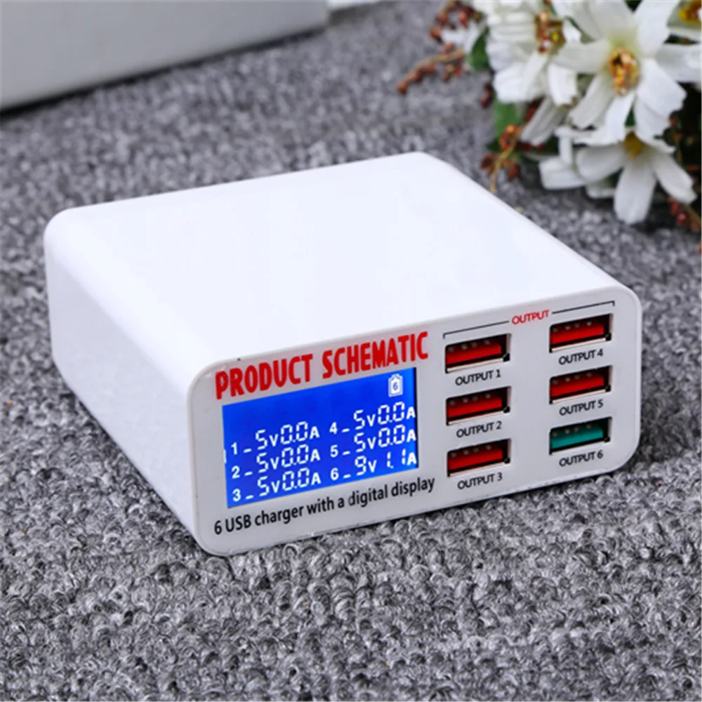 Go2linK Универсальное 6-портовое USB Smart QC 3.0 быстрое зарядное устройство ЖК-экран для Samsung Huawei P10 Xiaomi
Go2linK Универсальное 6-портовое USB Smart QC 3.0 быстрое зарядное устройство ЖК-экран для Samsung Huawei P10 Xiaomi