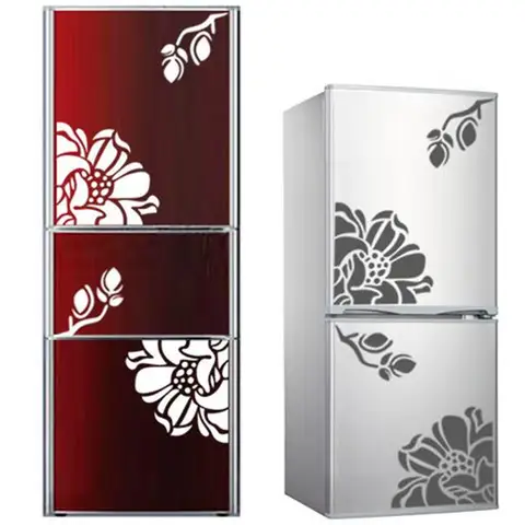 Magnolia Flowers Refrigerator Stickers Decorative Home Decor Waterproof PVC Wall Sticker