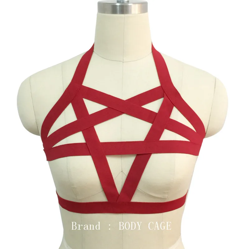 Hand Made Bondage Cage Harness Pentagram Crop Top Lingerie Black White Garter Belt Goth Punk Harajuku Exotic Witchy Dress Belt
Hand Made Bondage Cage Harness Pentagram Crop Top Lingerie Black White Garter Belt Goth Punk Harajuku Exotic Witchy Dress Belt