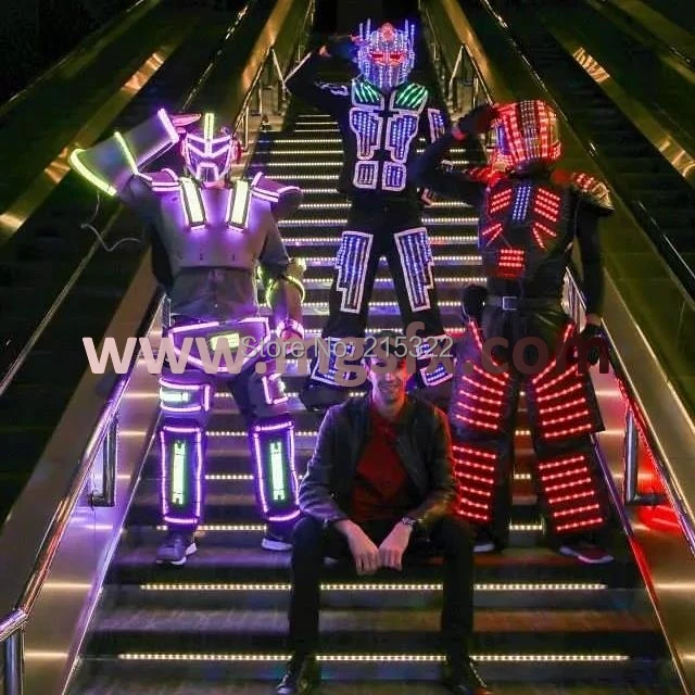 LED Robot show costume / Kyroman / David Guetta Costumes / Stilts walker LED Robot suit
LED Robot show costume / Kyroman / David Guetta Costumes / Stilts walker LED Robot suit