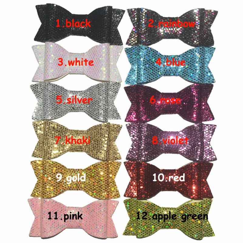 120pc/lot 2.8" Leather Glitter Hair Bow,Leather Glitter bow Without clip Flat Pack for Girls Hair Accessories 12 Color
120pc/lot 2.8" Leather Glitter Hair Bow,Leather Glitter bow Without clip Flat Pack for Girls Hair Accessories 12 Color