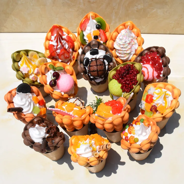 ice cream Hongkong egg waffle fake food model bubble waffle figures simulation eggettes bubble waffles sample window display
ice cream Hongkong egg waffle fake food model bubble waffle figures simulation eggettes bubble waffles sample window display