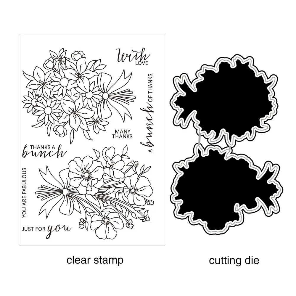 AZSG Bouquet Cutting Dies Clear Stamps For DIY Scrapbooking/Card Making/Album Decorative Silicone Stamp Crafts
AZSG Bouquet Cutting Dies Clear Stamps For DIY Scrapbooking/Card Making/Album Decorative Silicone Stamp Crafts