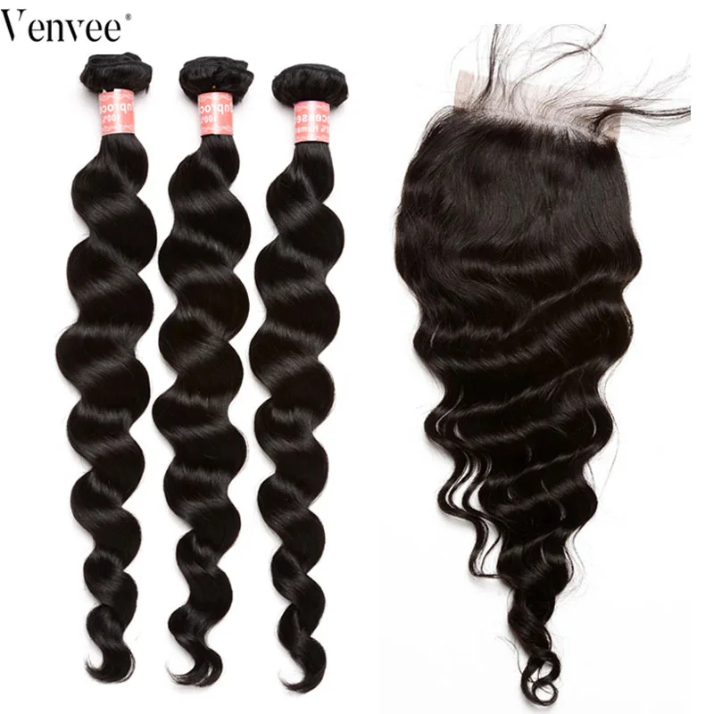 Loose Wave Bundles With Closure Hair 3 4 pcs/lot Brazilian Hair Hair Weft 100% Human Hair Weave Remy Bundles Venvee
Loose Wave Bundles With Closure Hair 3 4 pcs/lot Brazilian Hair Hair Weft 100% Human Hair Weave Remy Bundles Venvee