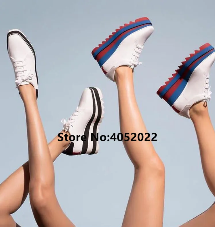 Top Design Striped Colors Flat Platform Star Sneaker Woman Shoes High Platform Casual Thick Bottom Women Casual Square Toe Shoes
Top Design Striped Colors Flat Platform Star Sneaker Woman Shoes High Platform Casual Thick Bottom Women Casual Square Toe Shoes