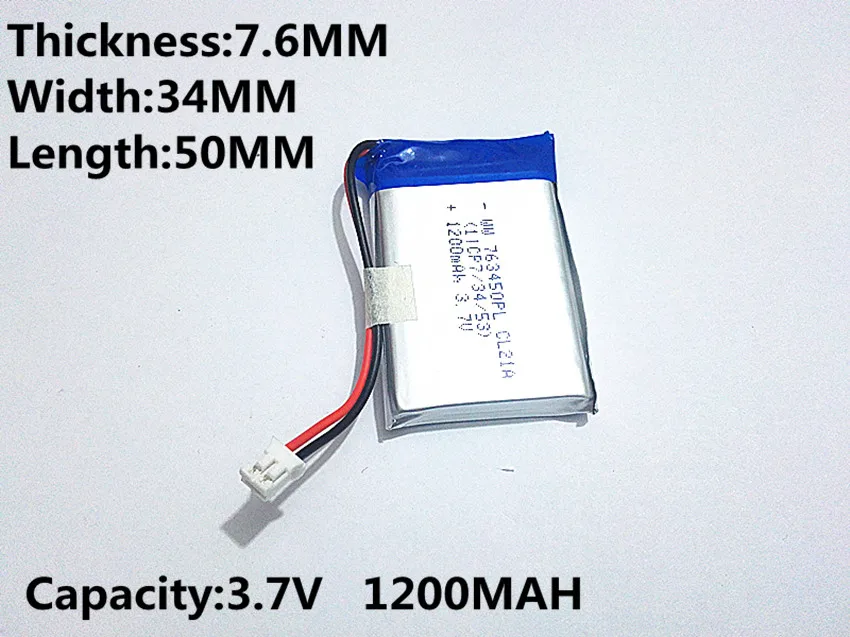 10pcs 3.7V 1200mAh Lithium Polymer Accumulator Li-ion Rechargeable Battery For E-books mobile power bank DVD Tablet PC 763450
10pcs 3.7V 1200mAh Lithium Polymer Accumulator Li-ion Rechargeable Battery For E-books mobile power bank DVD Tablet PC 763450