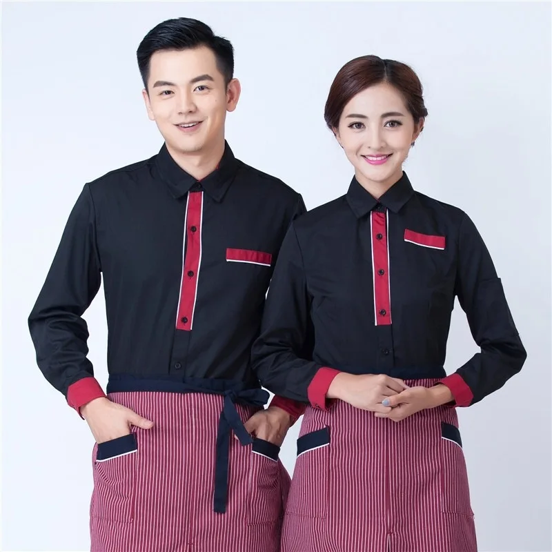 Hotel Overalls Autumn Winter Western Restaurant Female Uniform Jacket Hot Pot Shop Cafe Teahouse Long-sleeved Waiter Shirt H2377
Hotel Overalls Autumn Winter Western Restaurant Female Uniform Jacket Hot Pot Shop Cafe Teahouse Long-sleeved Waiter Shirt H2377
