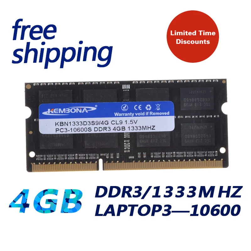 Оперативная память KEMBONA для ноутбука DDR3 4 Гб 1333 МГц SO-Dimm 204 контактов + бесплатная доставка
Оперативная память KEMBONA для ноутбука DDR3 4 Гб 1333 МГц SO-Dimm 204 контактов + бесплатная доставка