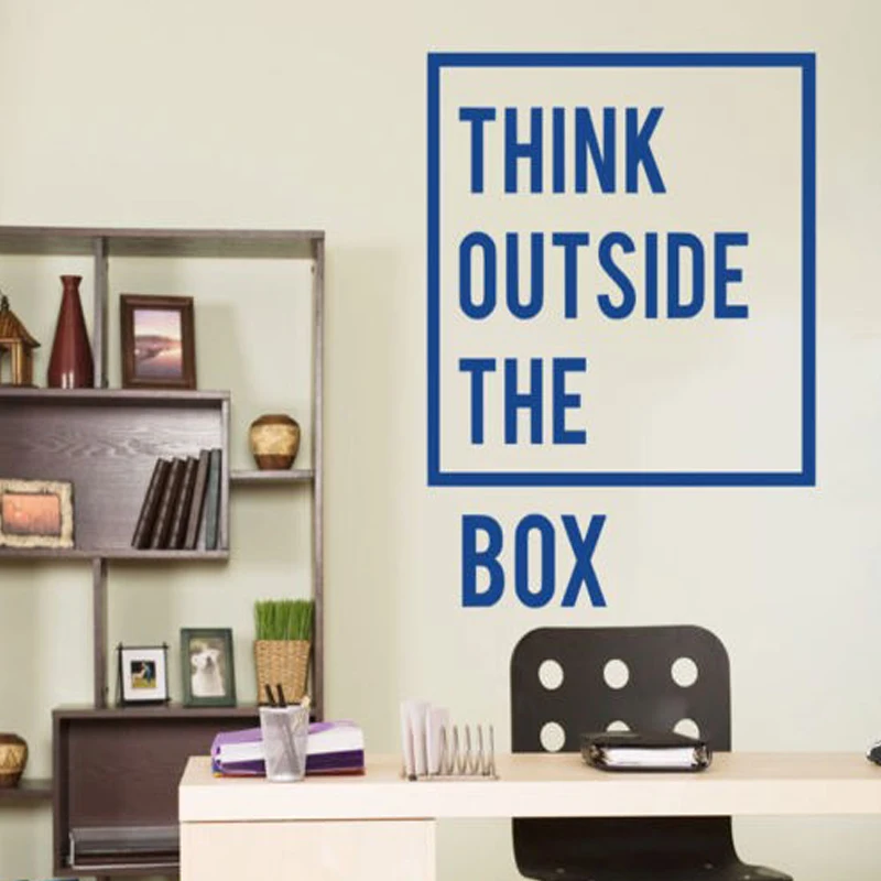 New Style Inspirational Motivational Office Think Outside The Box Quotes Wall Decal Art Decor Home Wall Decor Stickers 77X58cm 
New Style Inspirational Motivational Office Think Outside The Box Quotes Wall Decal Art Decor Home Wall Decor Stickers 77X58cm