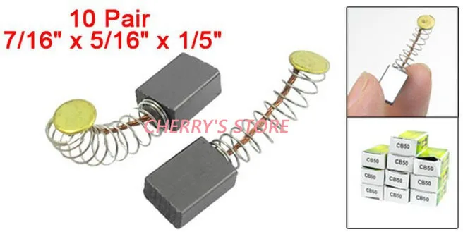 10 Pair 7/16" x 5/16" x 1/5" Power Tool Motor Carbon Brushes for Makita CB50
10 Pair 7/16" x 5/16" x 1/5" Power Tool Motor Carbon Brushes for Makita CB50