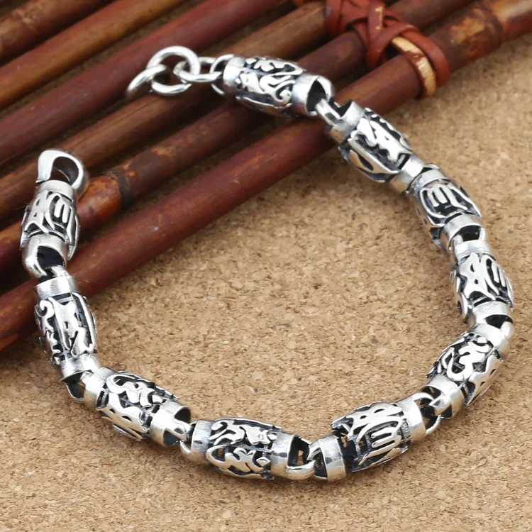 Handmade 925 Siilver Tibetan OM Mantra Bracelet Vintage Sterling Silver Tibetan OM Chain Bracelet Pure Silver Tibetan Bracelet
Handmade 925 Siilver Tibetan OM Mantra Bracelet Vintage Sterling Silver Tibetan OM Chain Bracelet Pure Silver Tibetan Bracelet