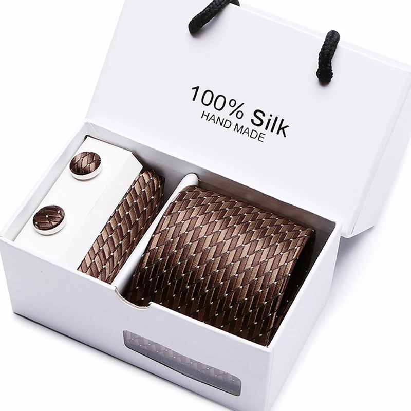 Gift box Packing Brand Luxury Necktie Pocket Square Wedding Mens Neck TIes Silk Tie Set Cufflinks Handkerchief
Gift box Packing Brand Luxury Necktie Pocket Square Wedding Mens Neck TIes Silk Tie Set Cufflinks Handkerchief